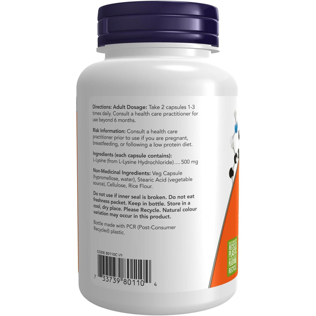 NOW L-Lysine 500mg Capsules 100s