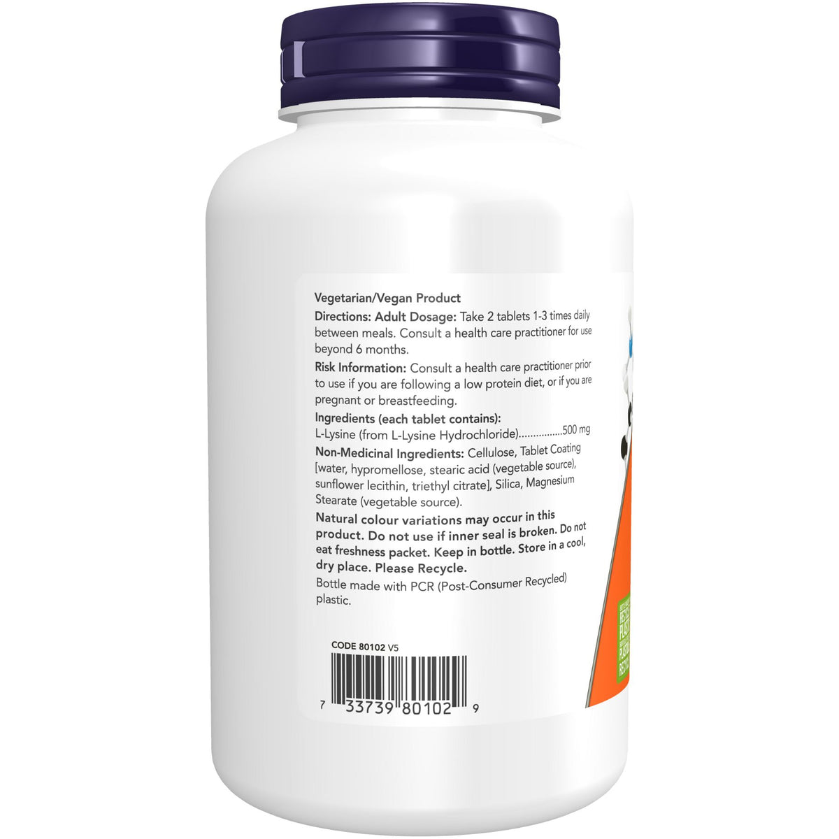 NOW L-Lysine 500mg Tablets 250s