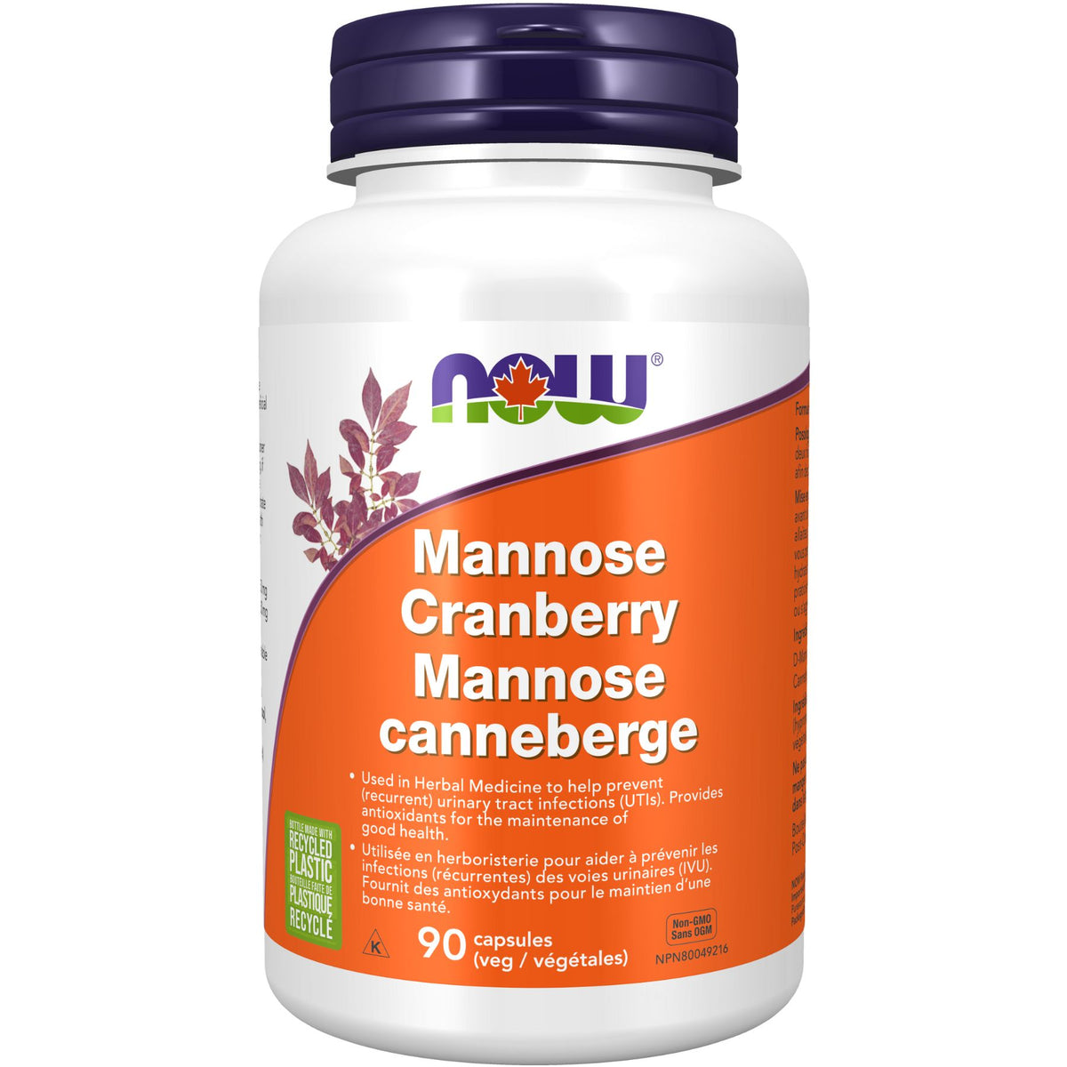 NOW Mannose Cranberry Capsules 90s