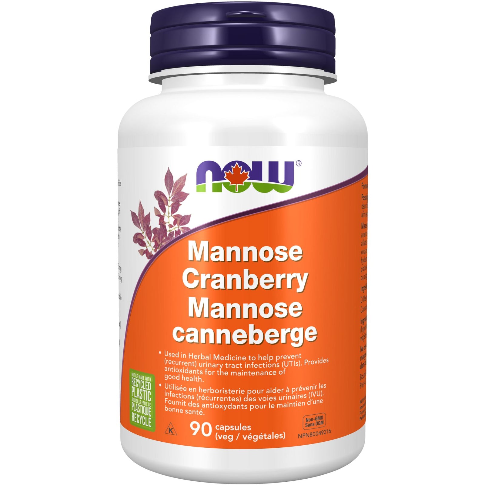 NOW Mannose Cranberry Capsules 90s
