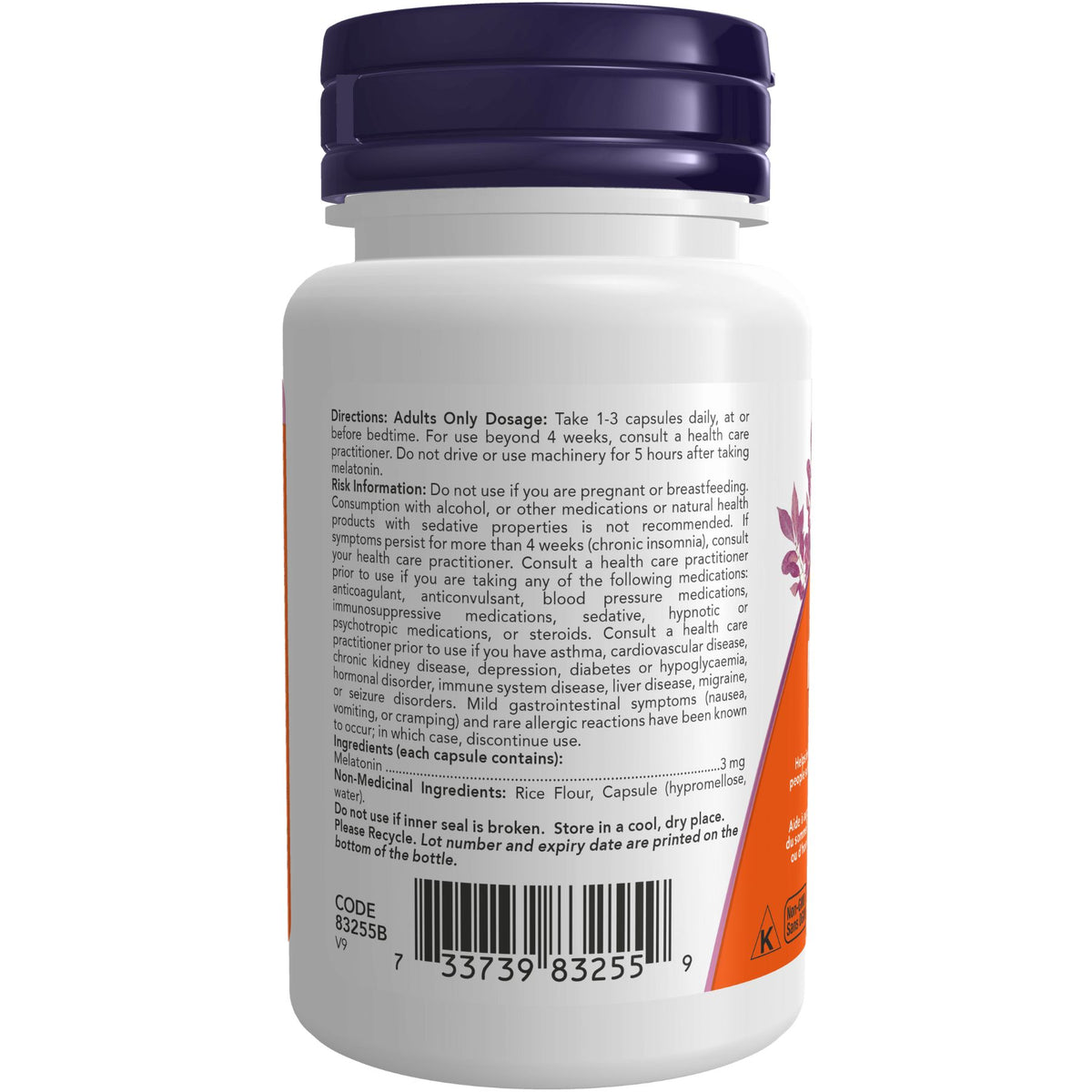 NOW Melatonin 3mg Capsules 60s