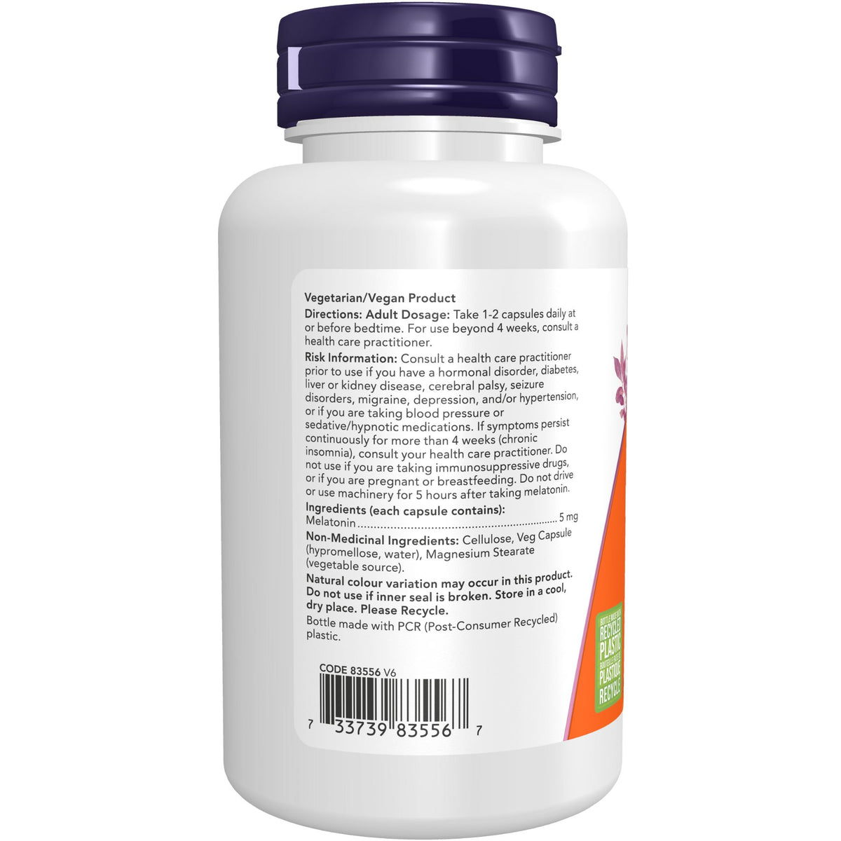NOW Melatonin 5mg Capsules 180s