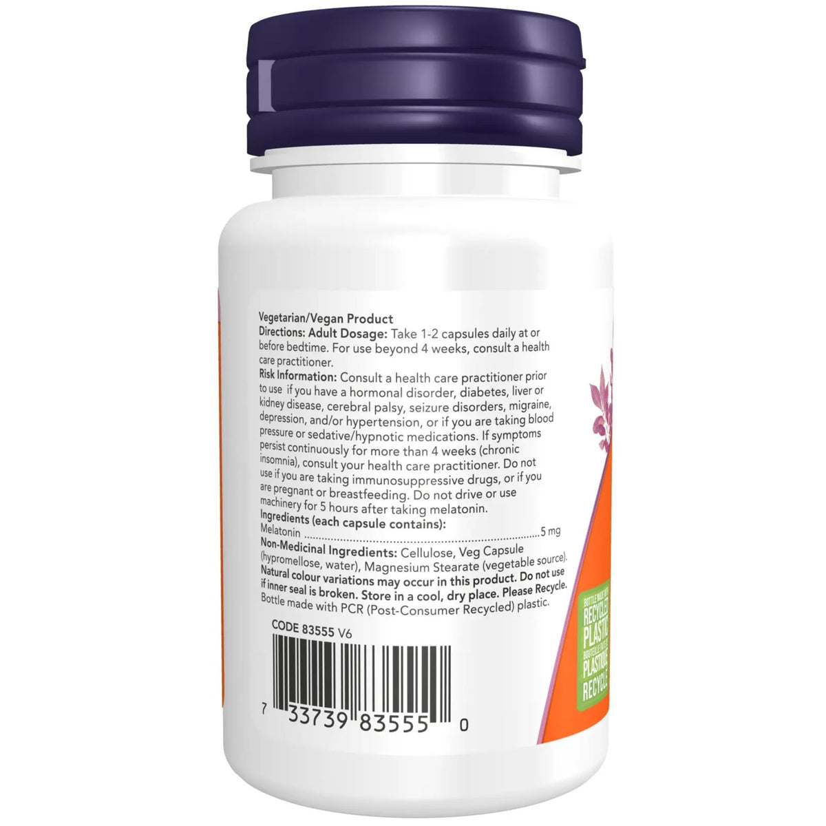 NOW Melatonin 5mg Capsules 60s