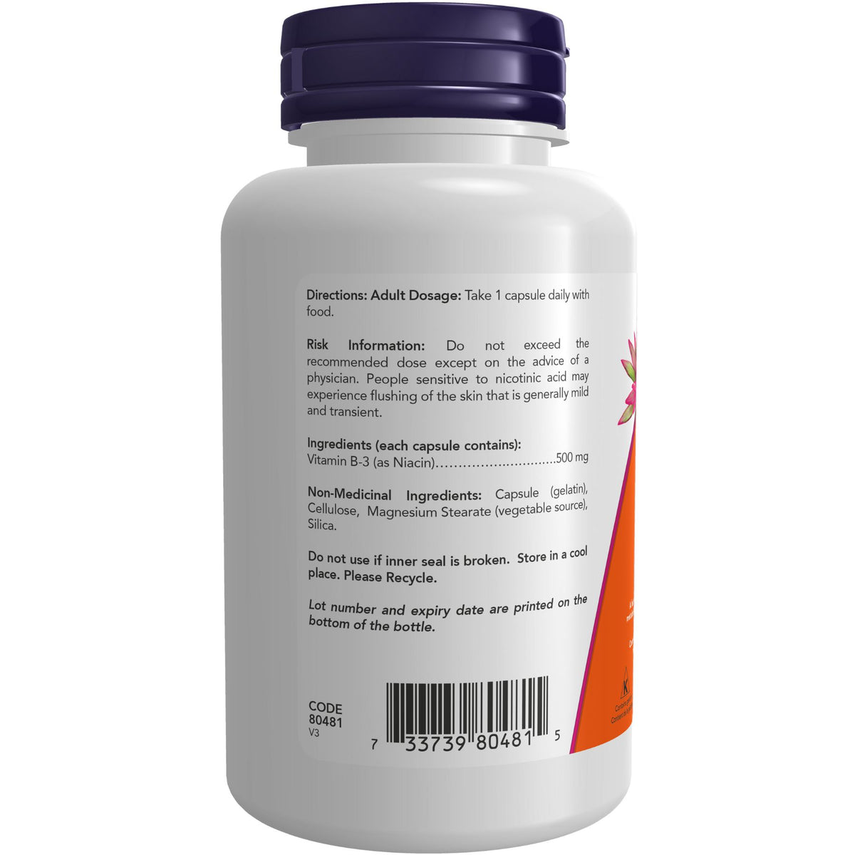 NOW Niacin 500mg Capsules 100s