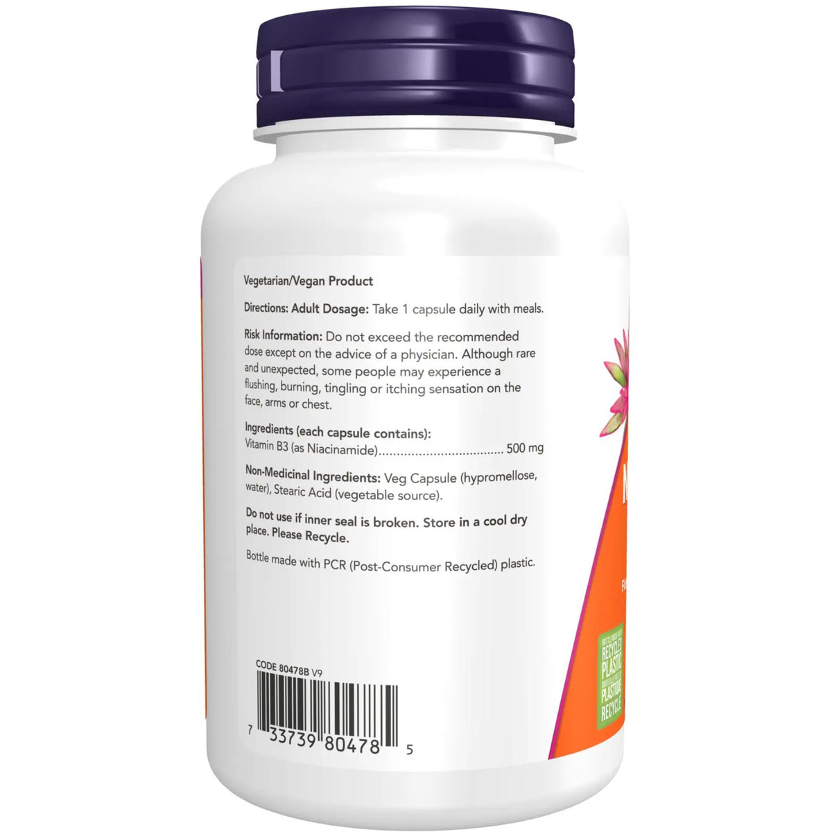 NOW Niacinamide 500mg Capsules 100s