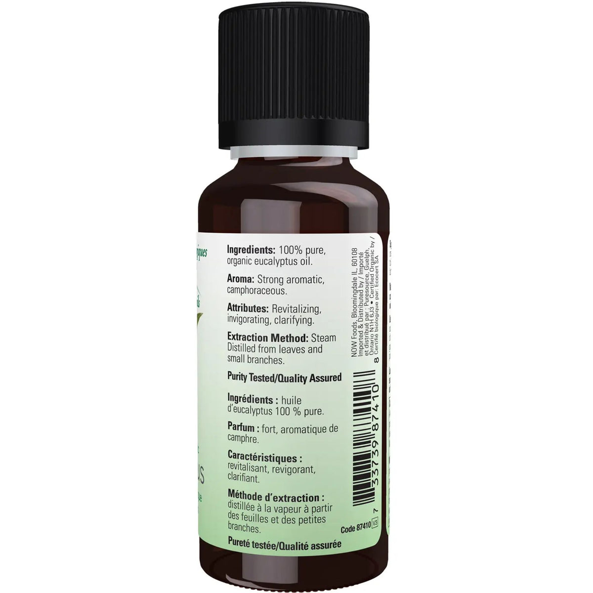 NOW 100% Pure Organic Eucalyptus Essential Oil 30mL
