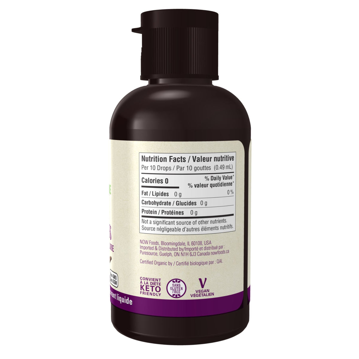 NOW Organic Liquid Monk Fruit, Vanilla Flavoured 53mL