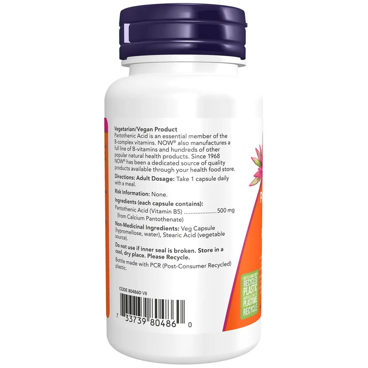NOW Pantothenic Acid 500mg 100s