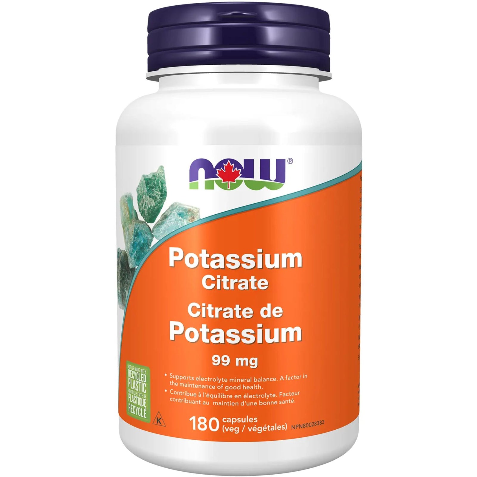NOW Potassium Citrate 99mg Capsules 100s