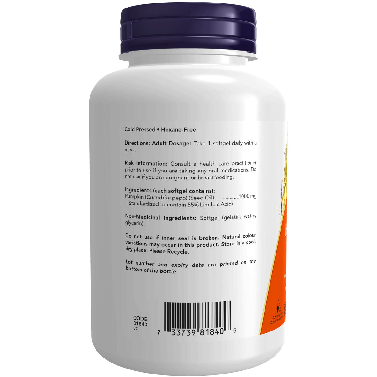 NOW Pumpkin Seed Oil Softgels 100s