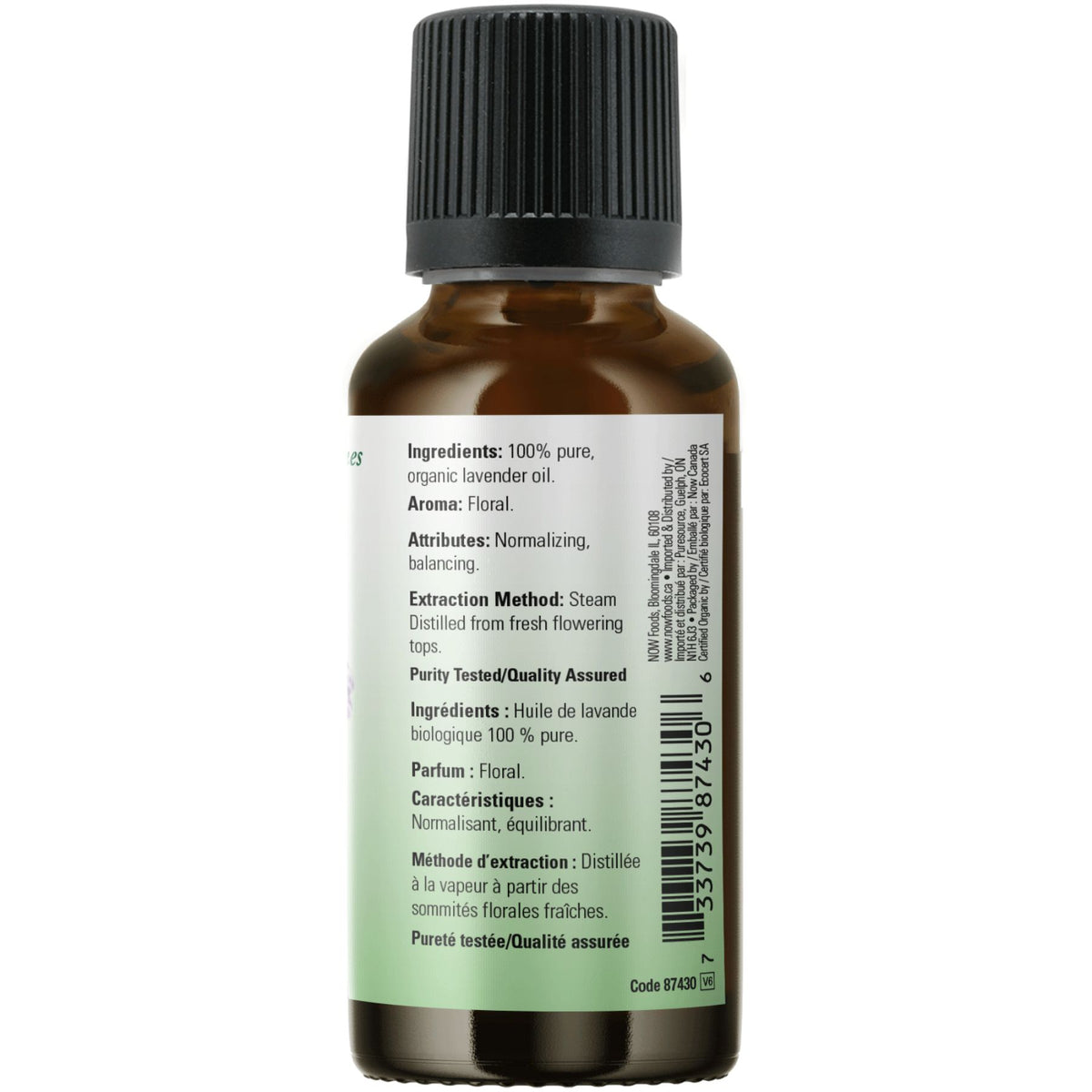 NOW 100% Pure Organic Lavender Essential Oil 30mL