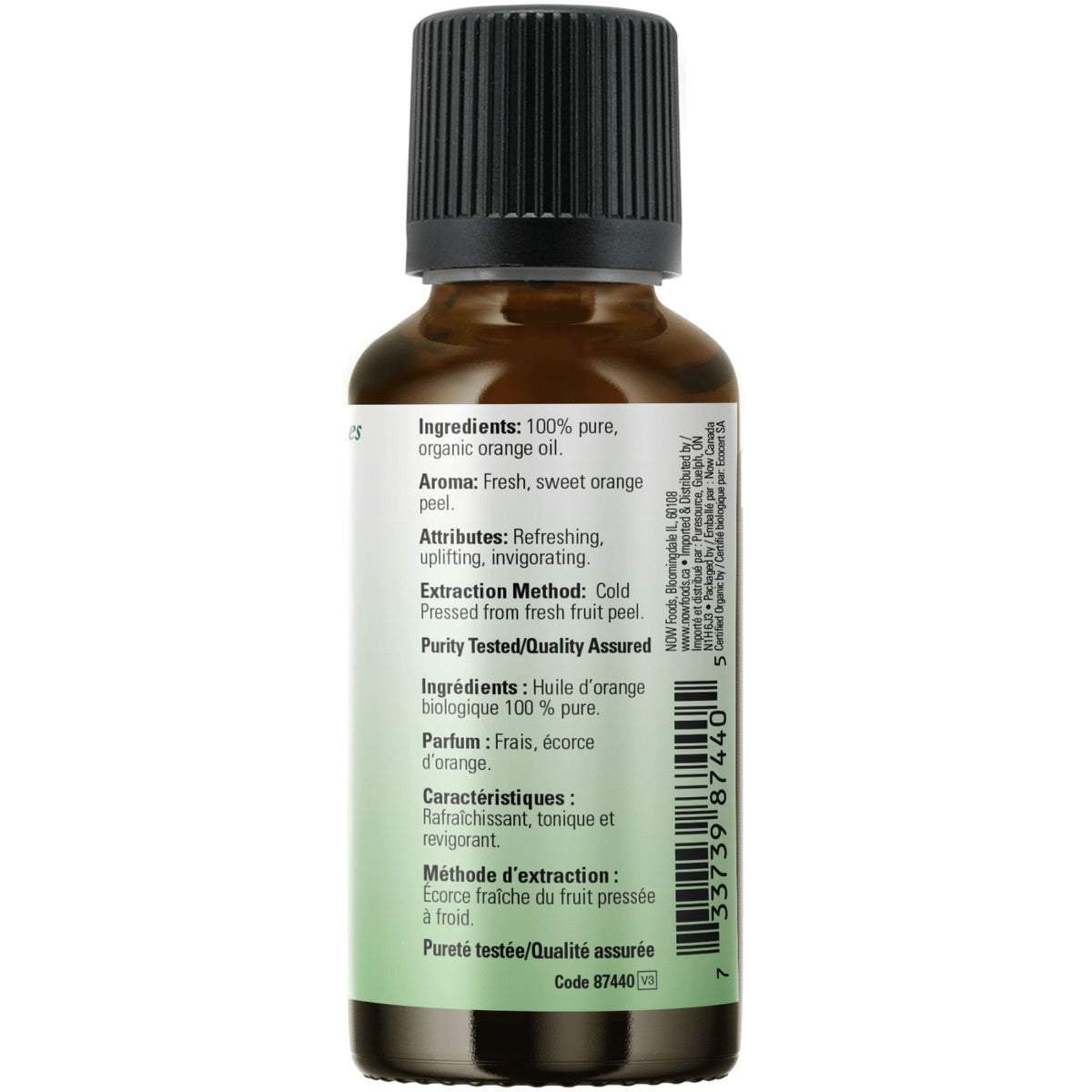 NOW 100% Pure Organic Orange Essential Oil 30mL