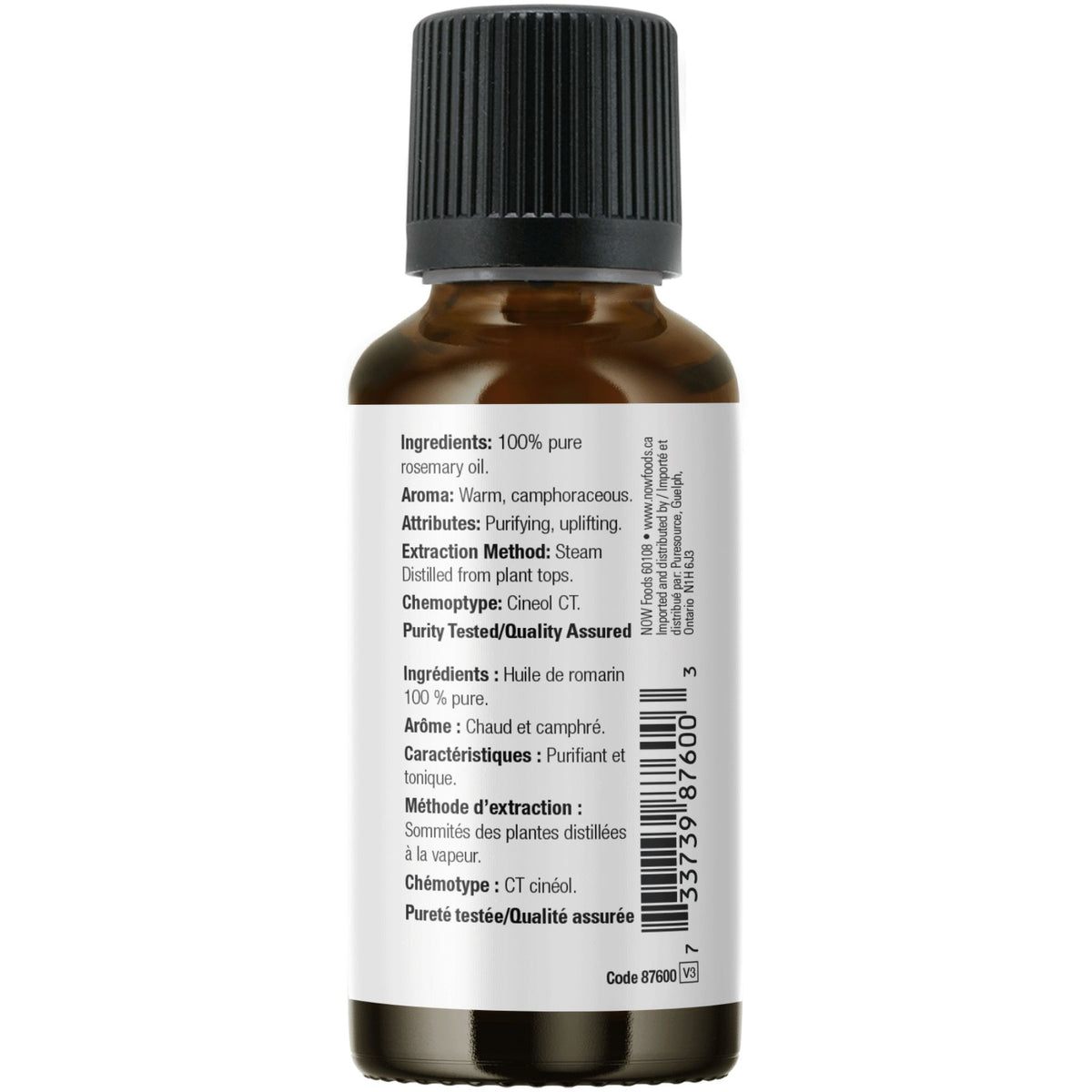 NOW 100% Pure Rosemary Essential Oil 30mL