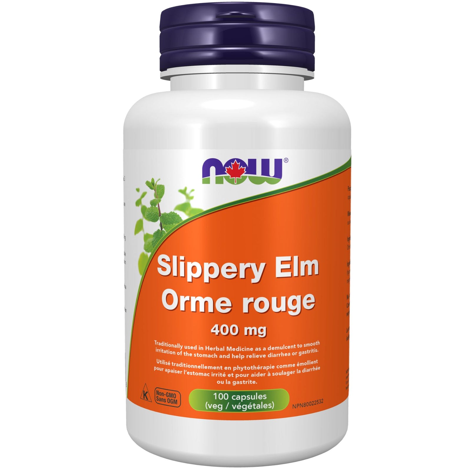 NOW Slippery Elm 400mg Capsules 100s