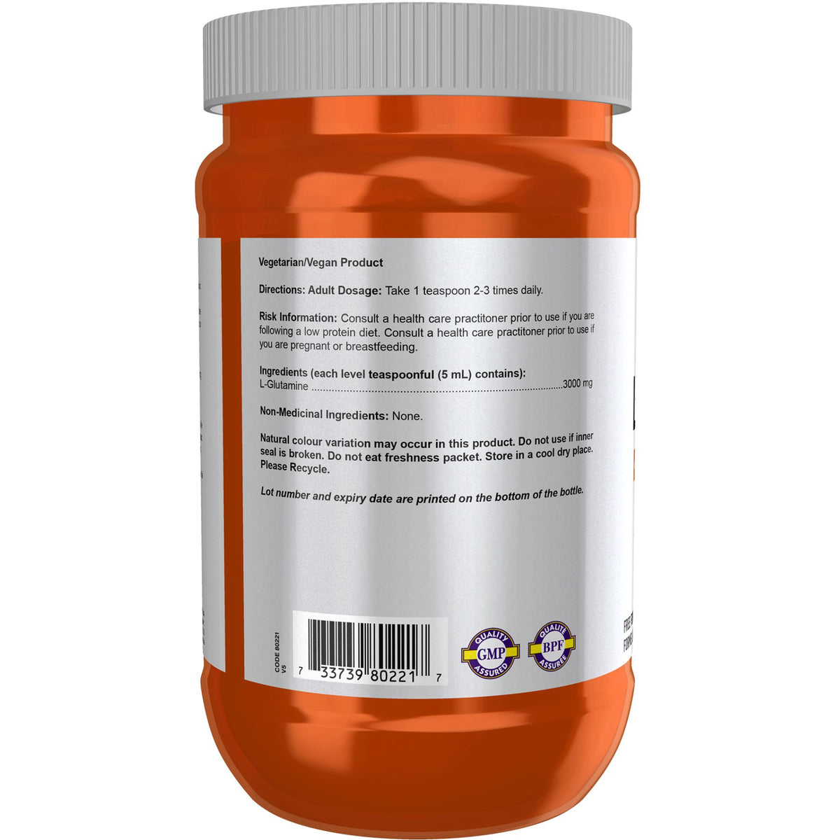 NOW Sports L-Glutamine Pure Powder 454g