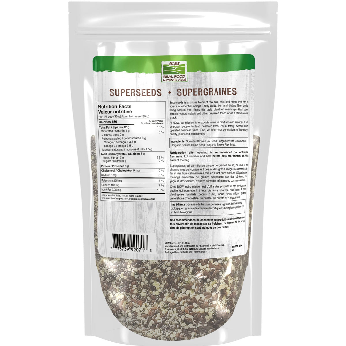 NOW Superseeds (Flax, Chia & Hemp) 350g