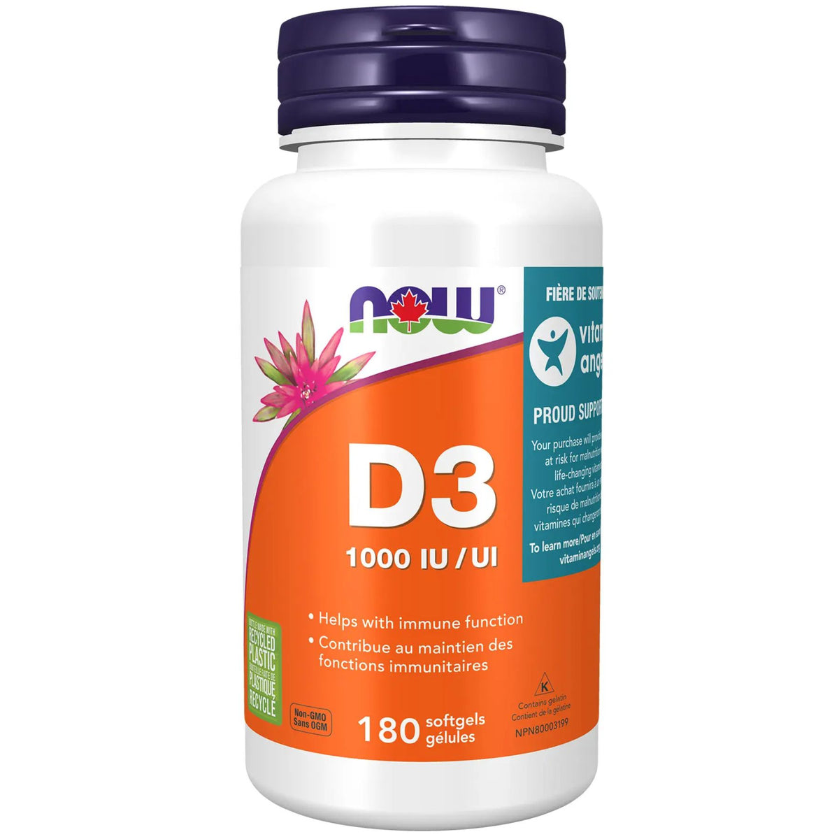 NOW Vitamin D3 1000 IU Softgels 180s
