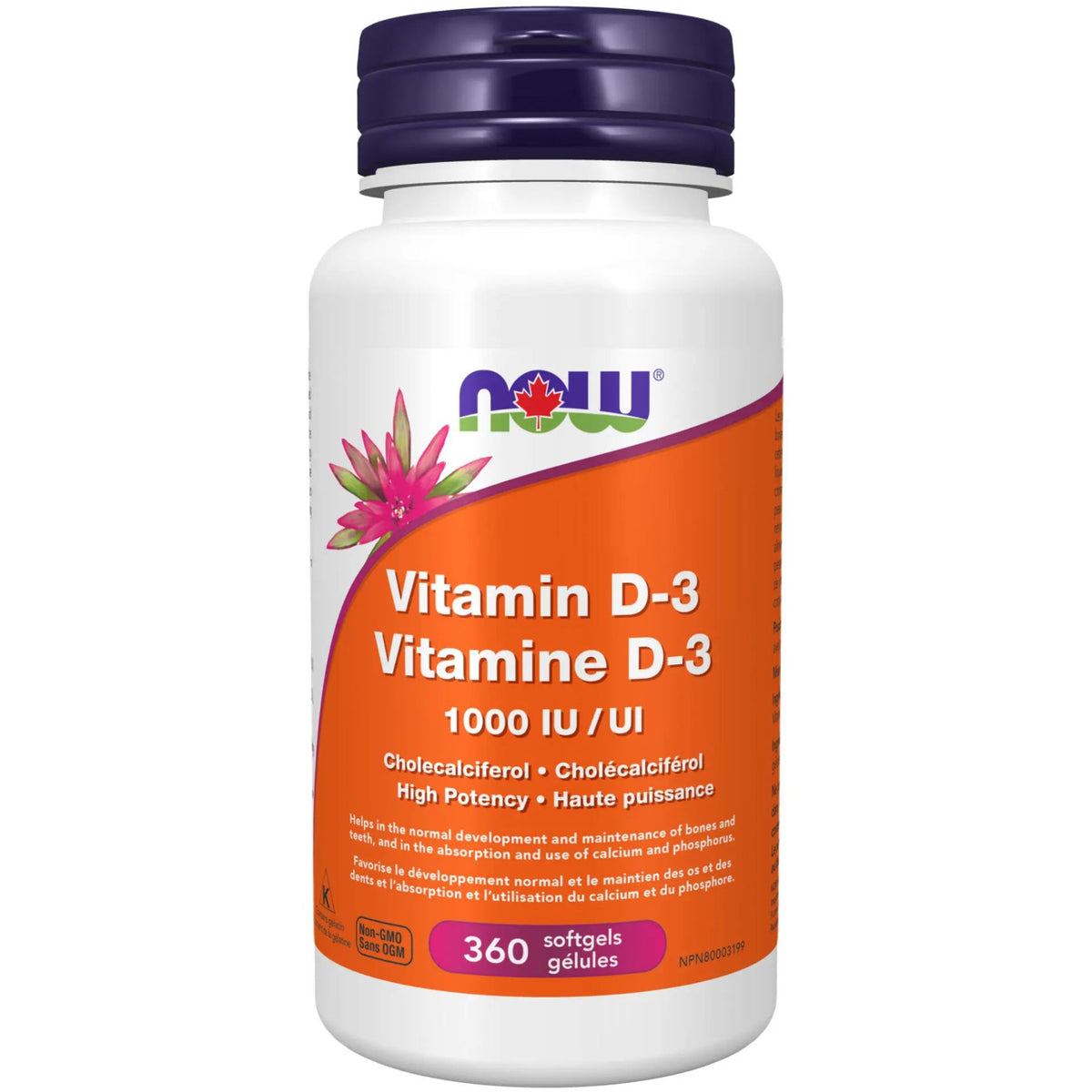 NOW Vitamin D3 1,000 IU Softgels 360s
