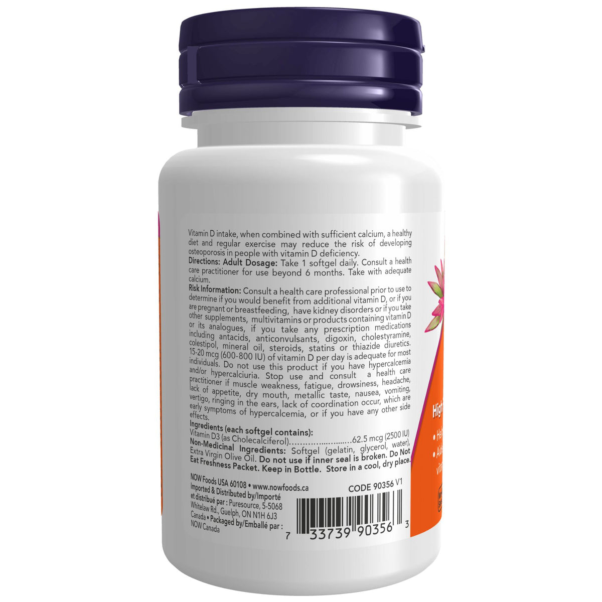 NOW Vitamin D2 2500 IU Softgels 500s