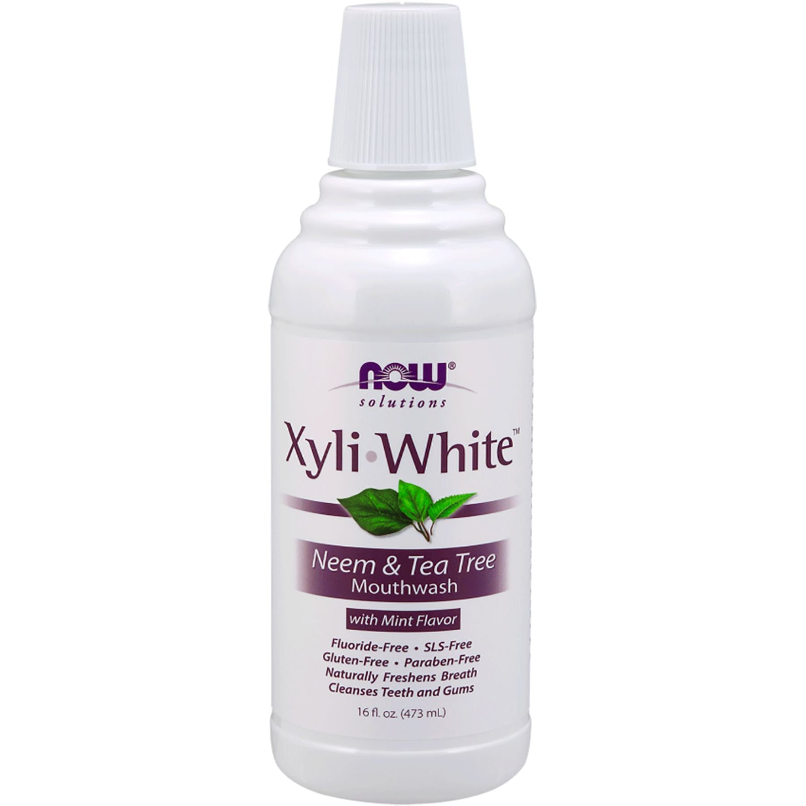 NOW XyliWhite Neem and Tea Tree Mouthwash 473mL