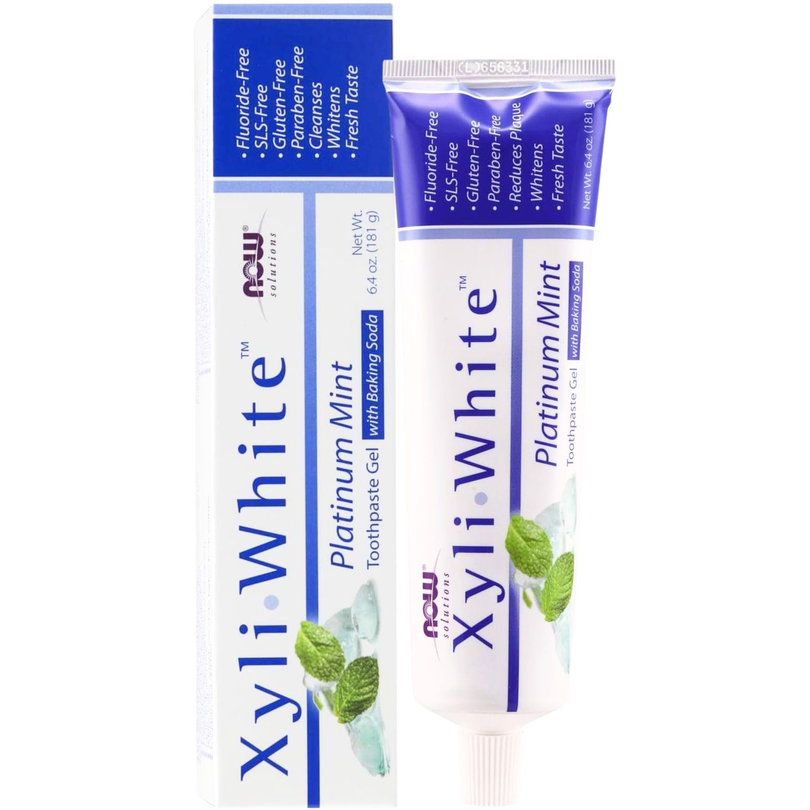 NOW XyliWhite Platinum Mint with Baking Soda Toothpaste Gel 181g