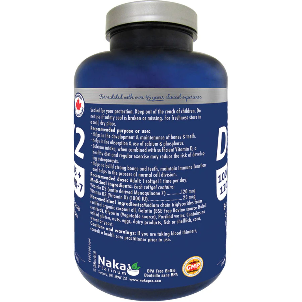 Naka Platinum D3 + K2 Softgels Bonus Size 150s (240 + 60 FREE)