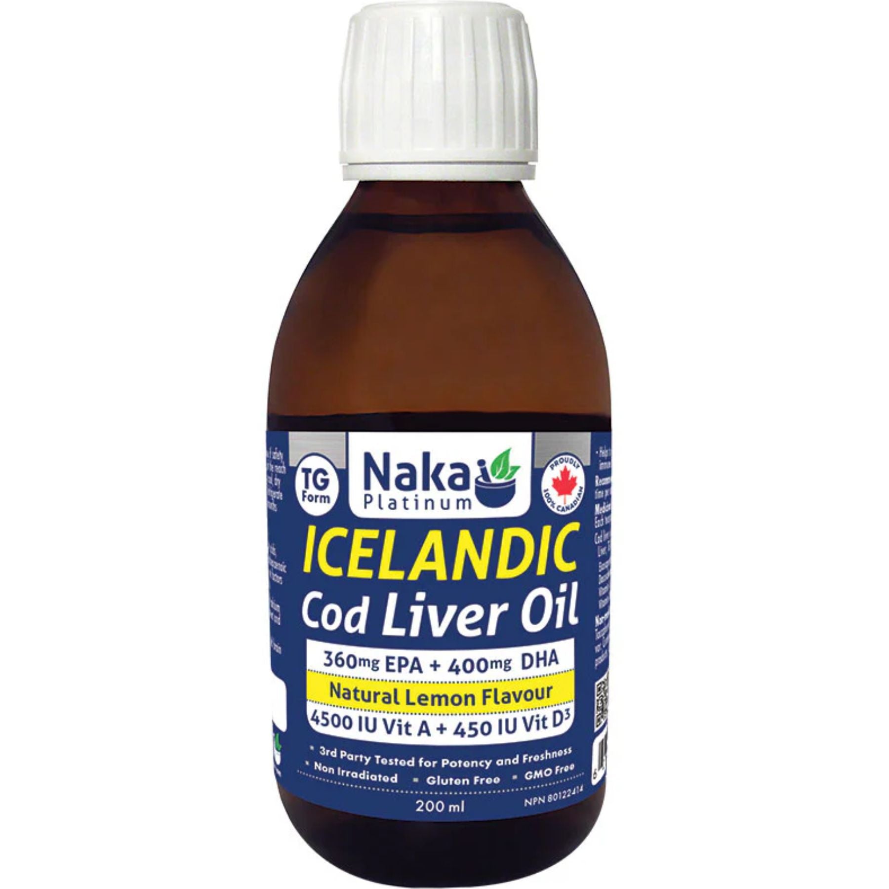 Naka Platinum Icelandic Cod Liver Oil 200mL