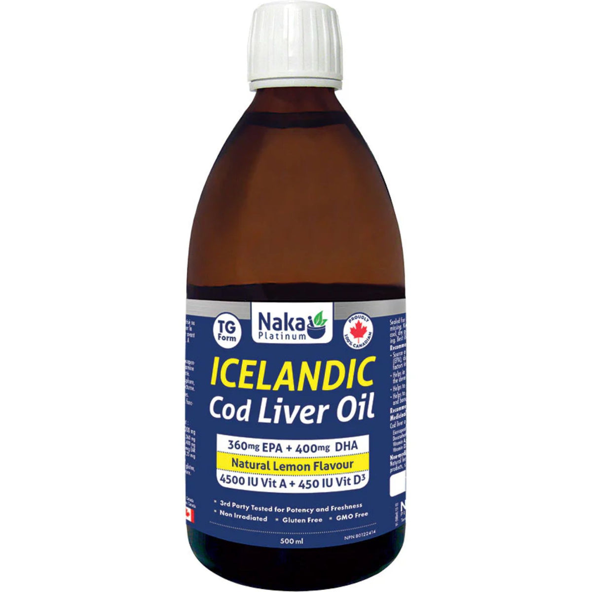 Naka Platinum Icelandic Cod Liver Oil 500mL