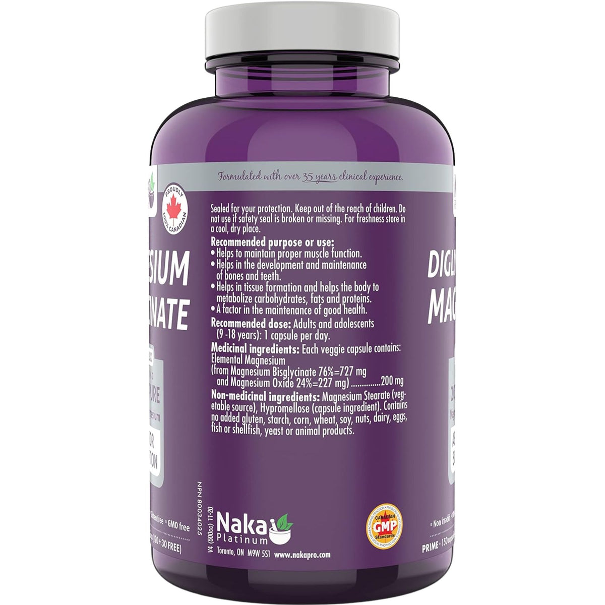 Naka Magnesium Bisglycinate 150s Bonus Size (120 + 30 Free)