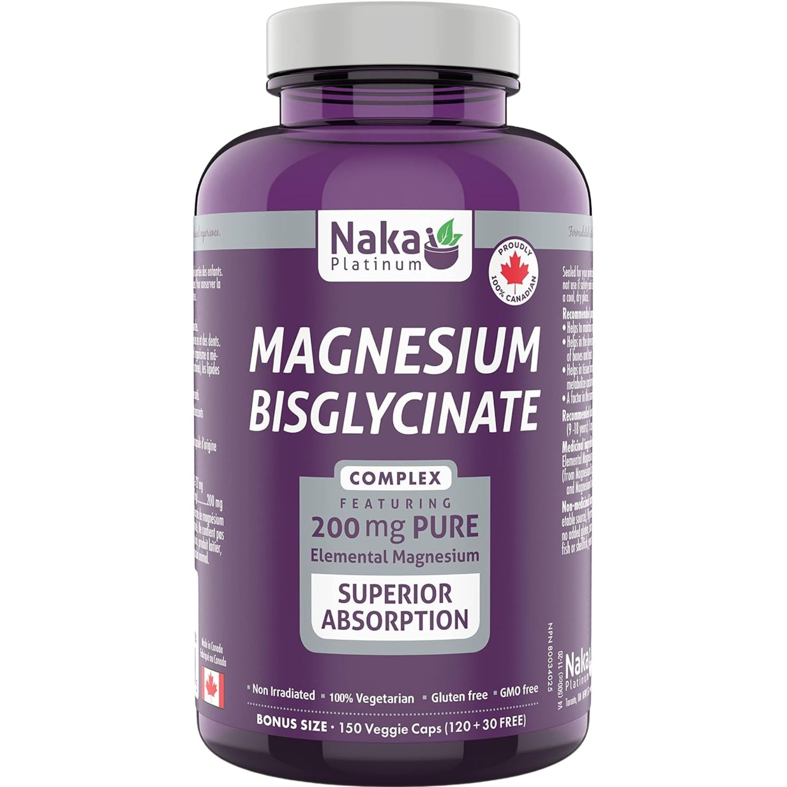 Naka Magnesium Bisglycinate 150s Bonus Size (120 + 30 Free)