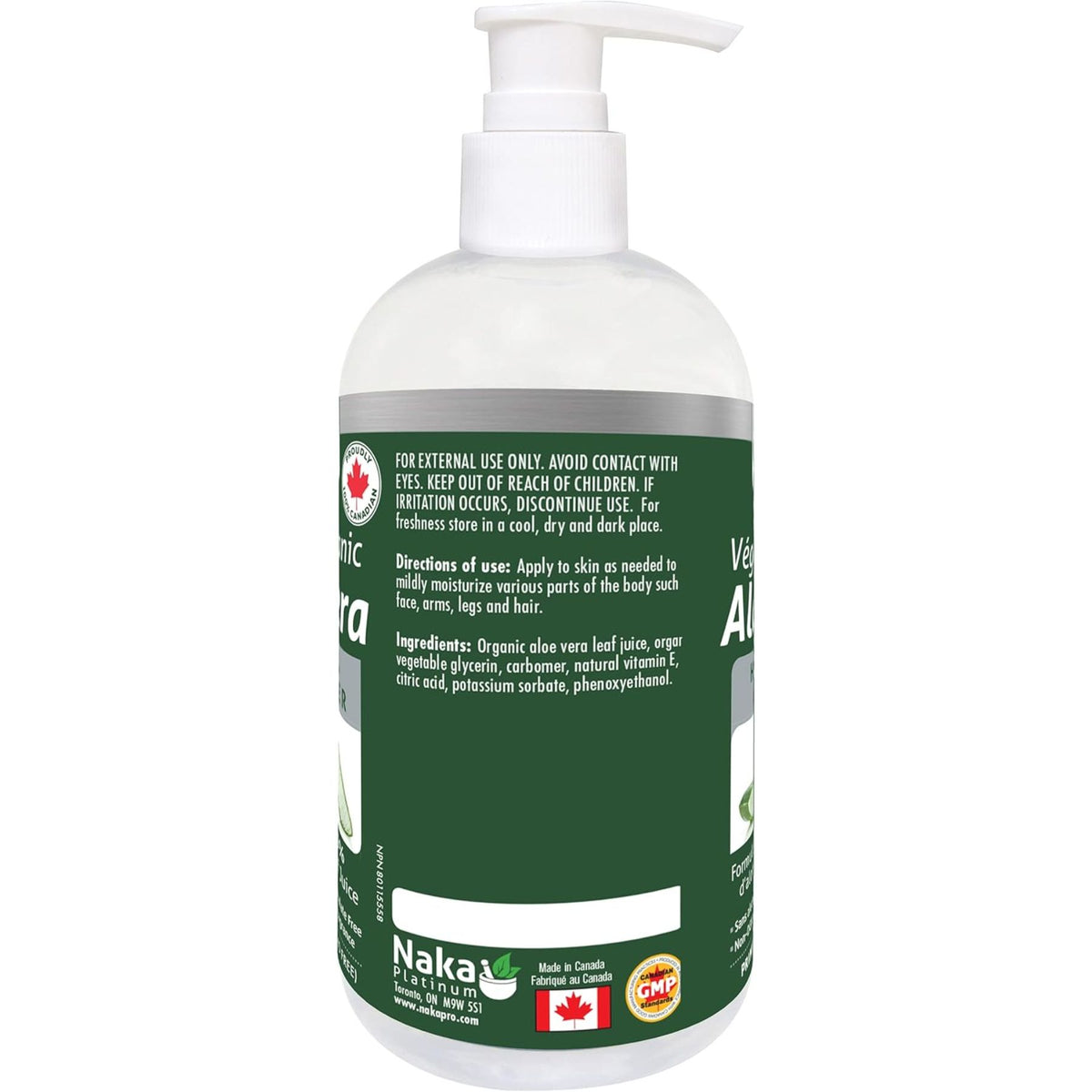 Naka Vegan + Organic Aloe Gel 340mL