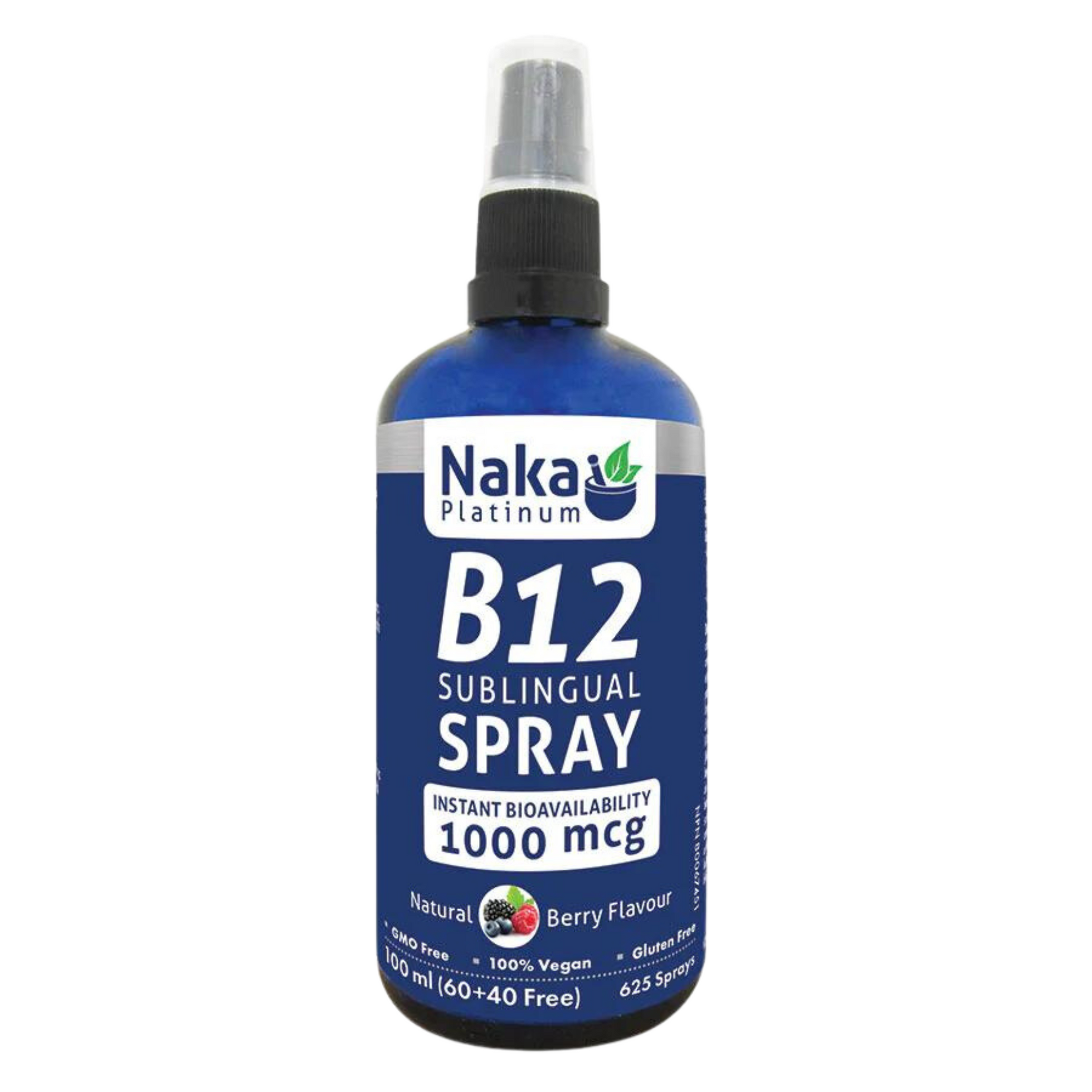 Naka Platinum B12 Sublingual Spray 100ml Bonus - Berry Flavour