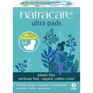 Natracare Ultra Regular Period Pads with Wings 14ct