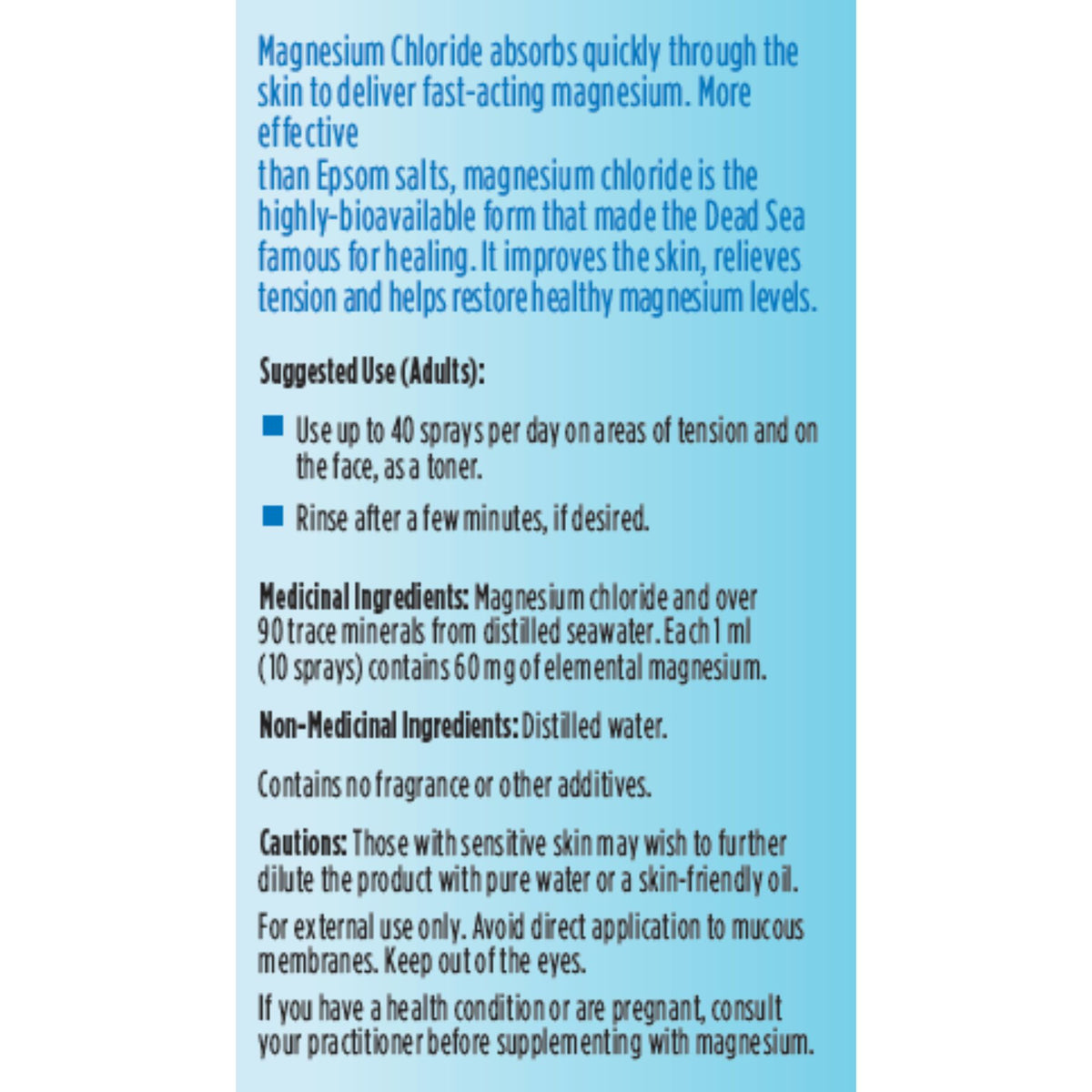 Natural Calm Magnesium Chloride Spray 237ml