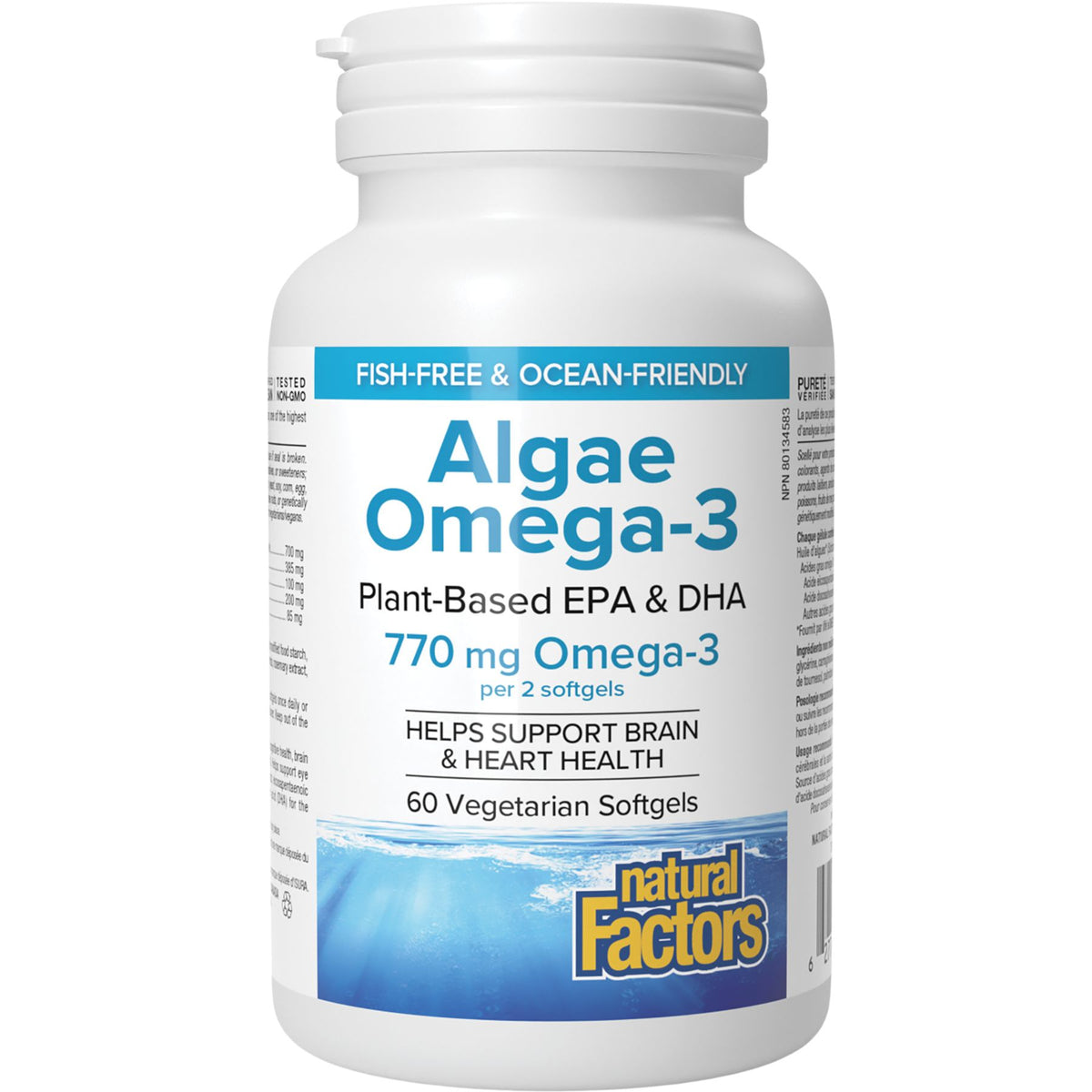 Natural Factors Algae Omega-3 Plant-Based EPA & DHA 60s
