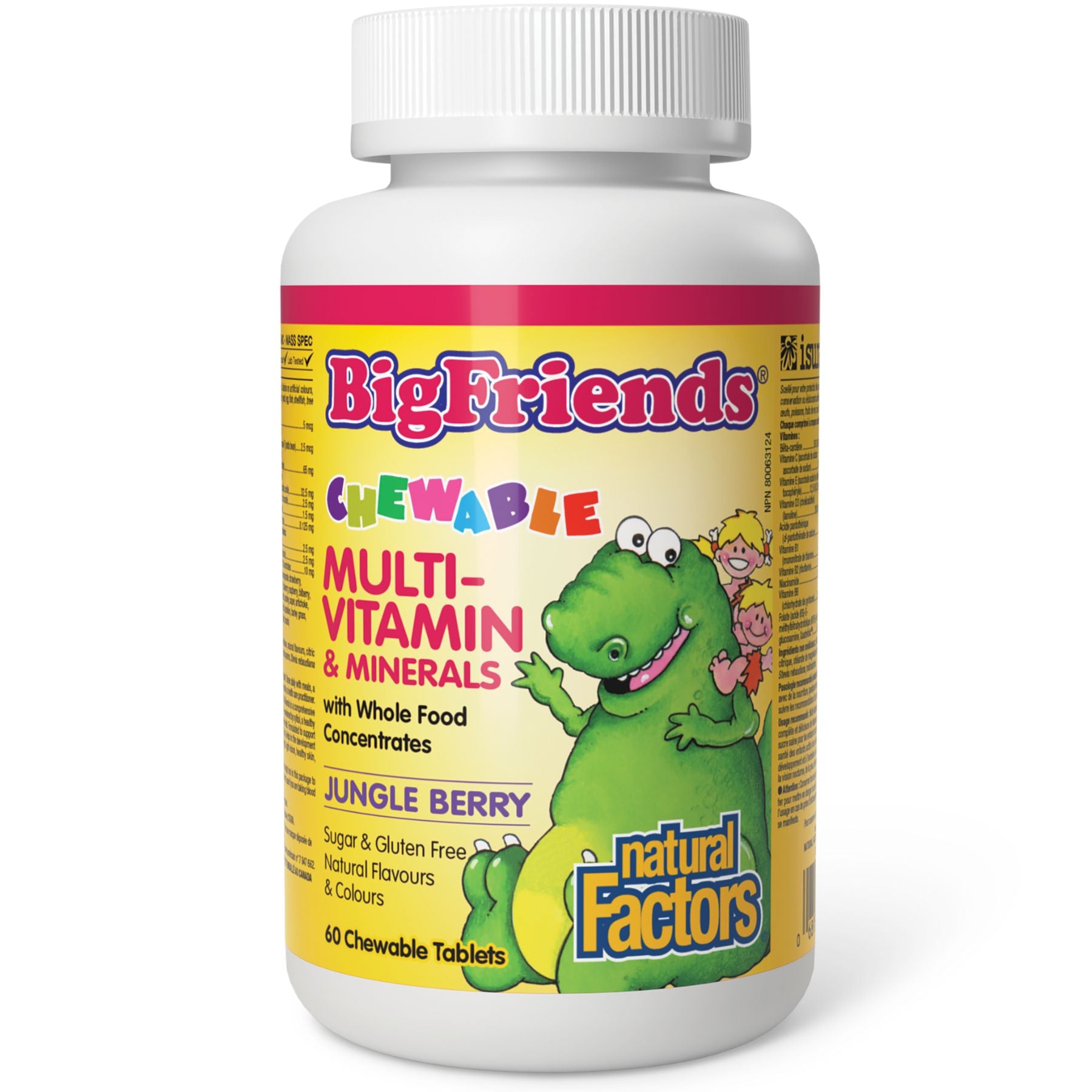 Natural Factors Big Friends Chewable Multivitamin & Minerals Jungle Berry 60s