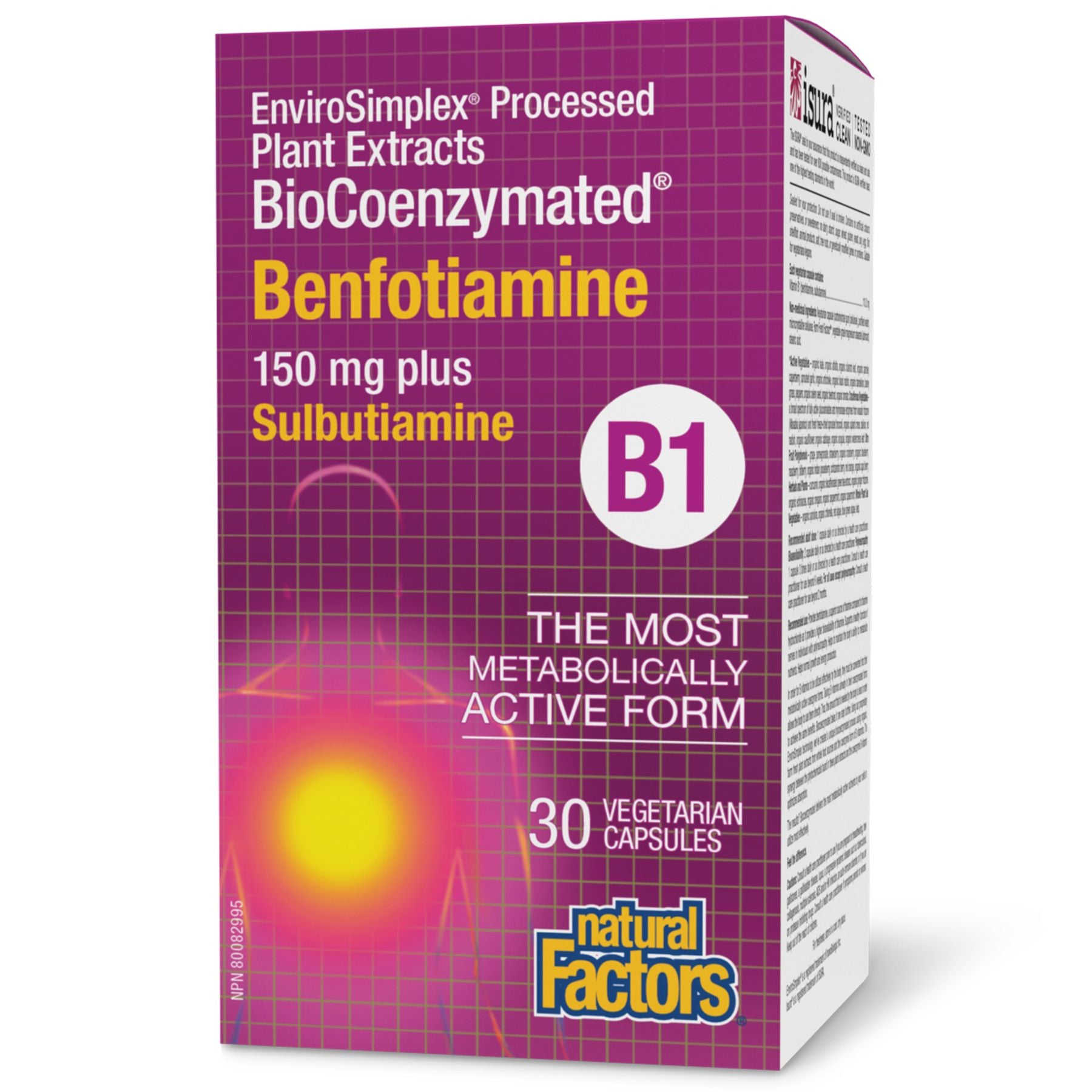 Natural Factors BioCoenzymated Benfotiamine B1 plus Sulbutiamine 30s