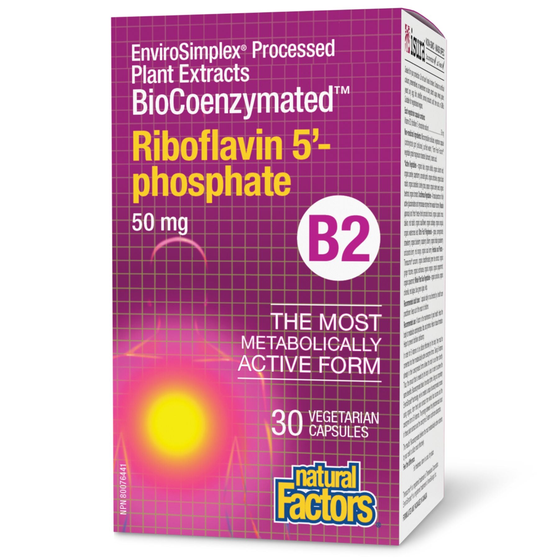 Natural Factors BioCoenzymated Pyridoxal-5' - Phosphate B6 50mg 30s