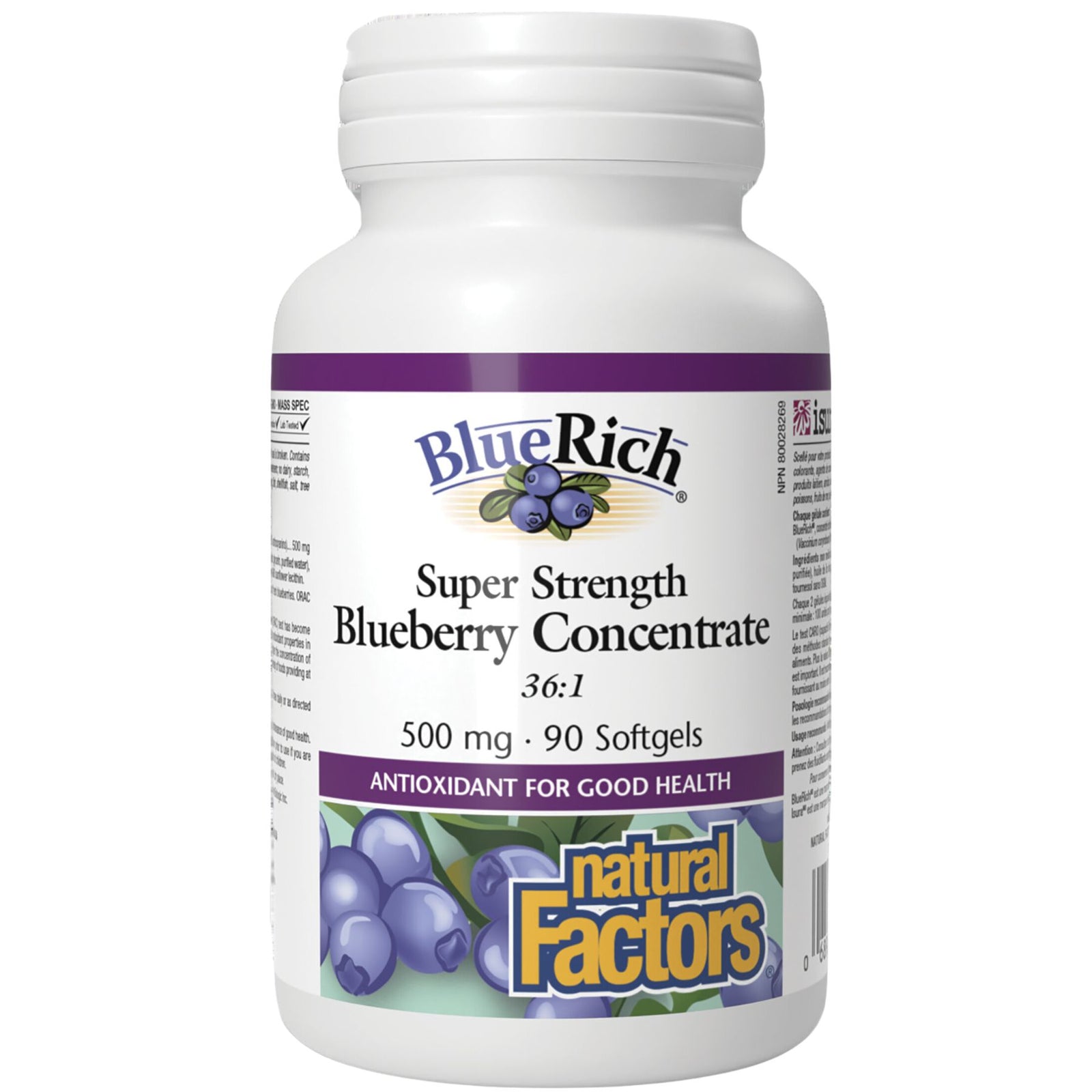 Natural Factors BlueRich Super Strength Blueberry Concentrate 500mg 90s