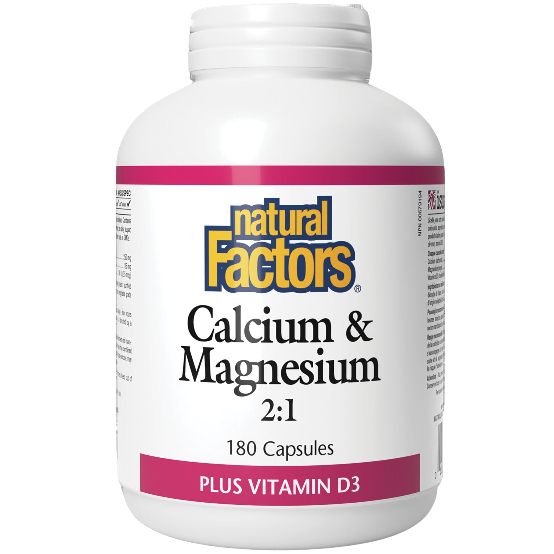 Natural Factors Calcium & Magnesium 2:1 Plus Vitamin D3 180s