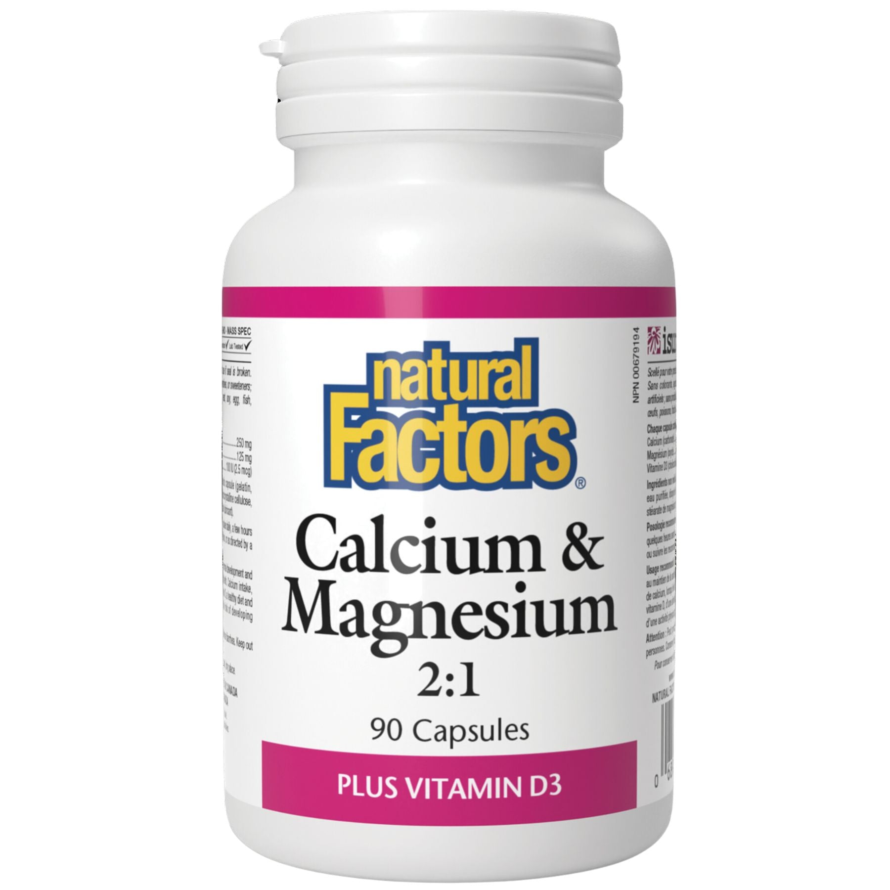 Natural Factors Calcium & Magnesium 2:1 Plus Vitamin D3 90s