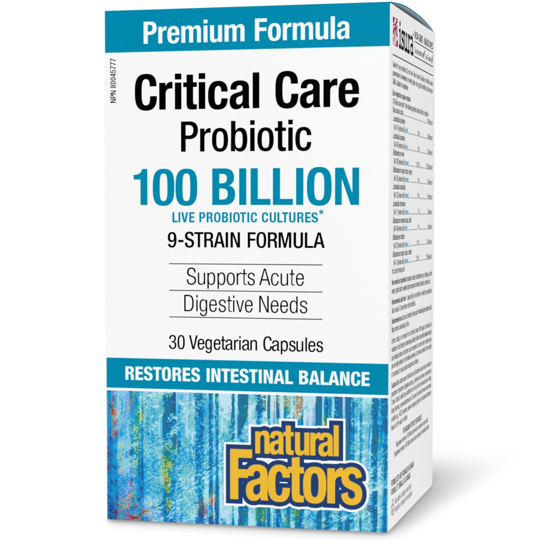 Natural Factors Critical Care Probiotic 100 Billion CFU 30s