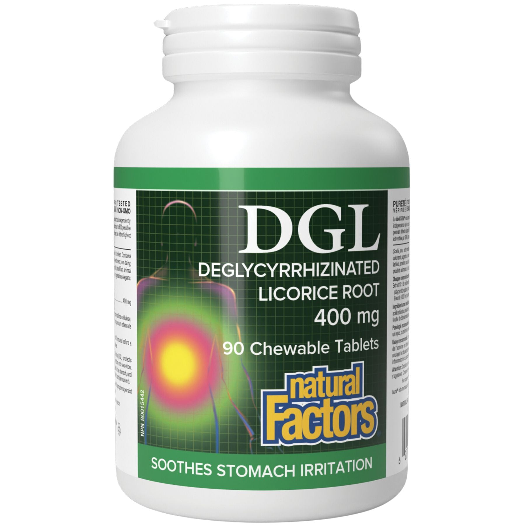 Natural Factors DGL Deglycyrrhizinated Licorice Root 400 mg 90s