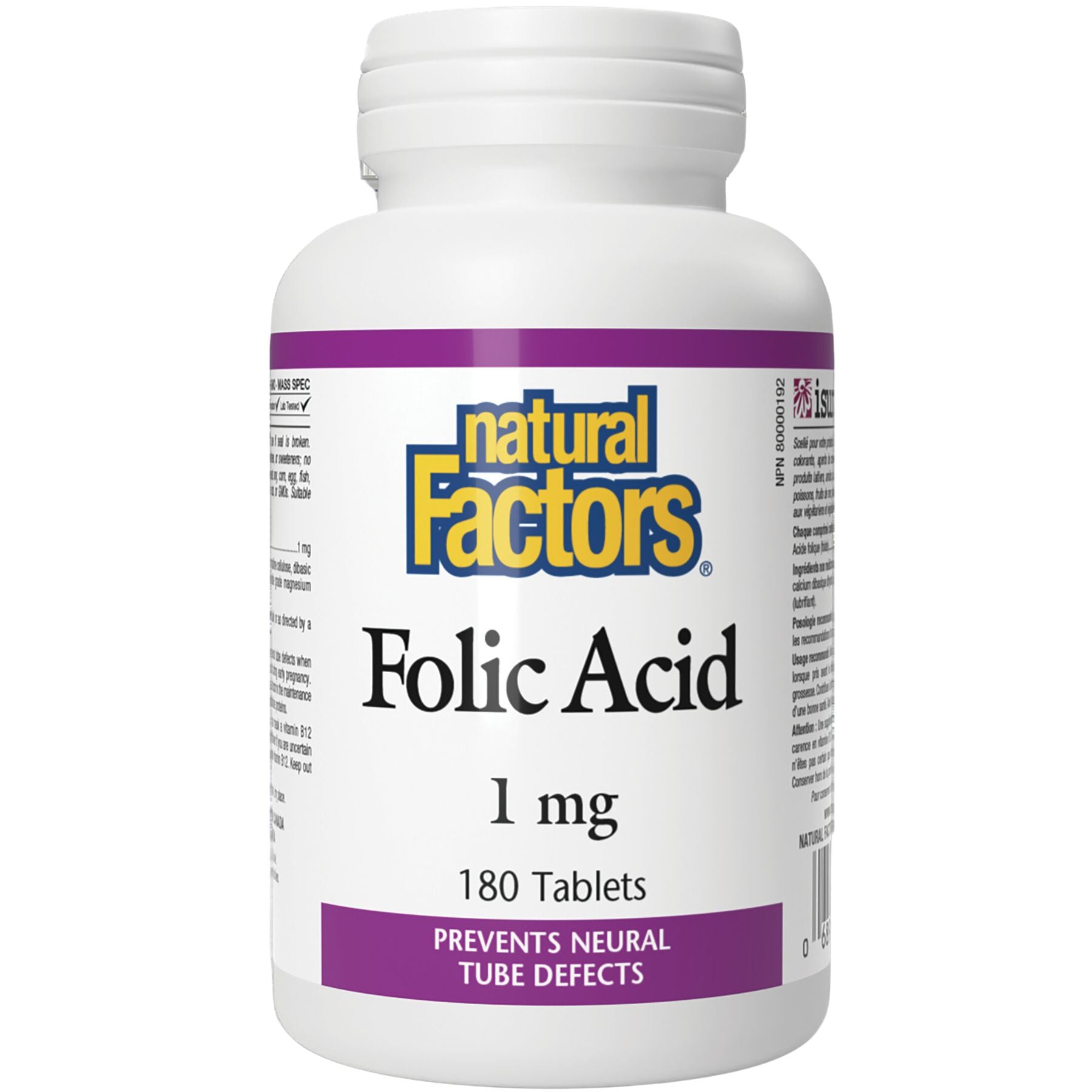 Natural Factors Folic Acid 180s