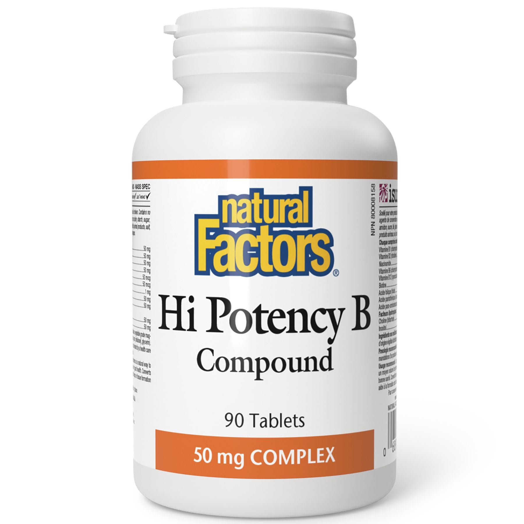 Natural Factors Hi Potency B Compound Tablets 90s