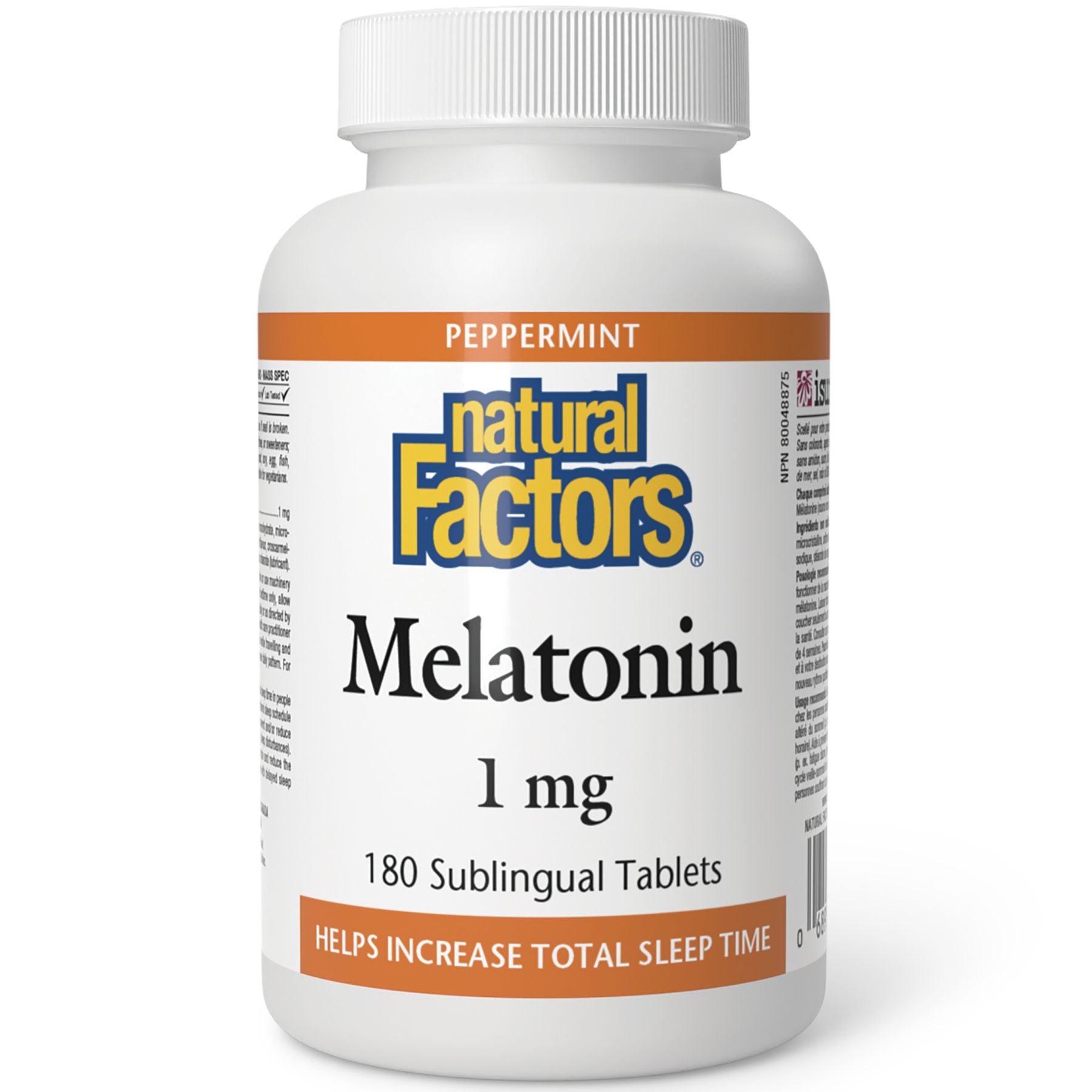 Natural Factors Melatonin 1 mg Peppermint 180s