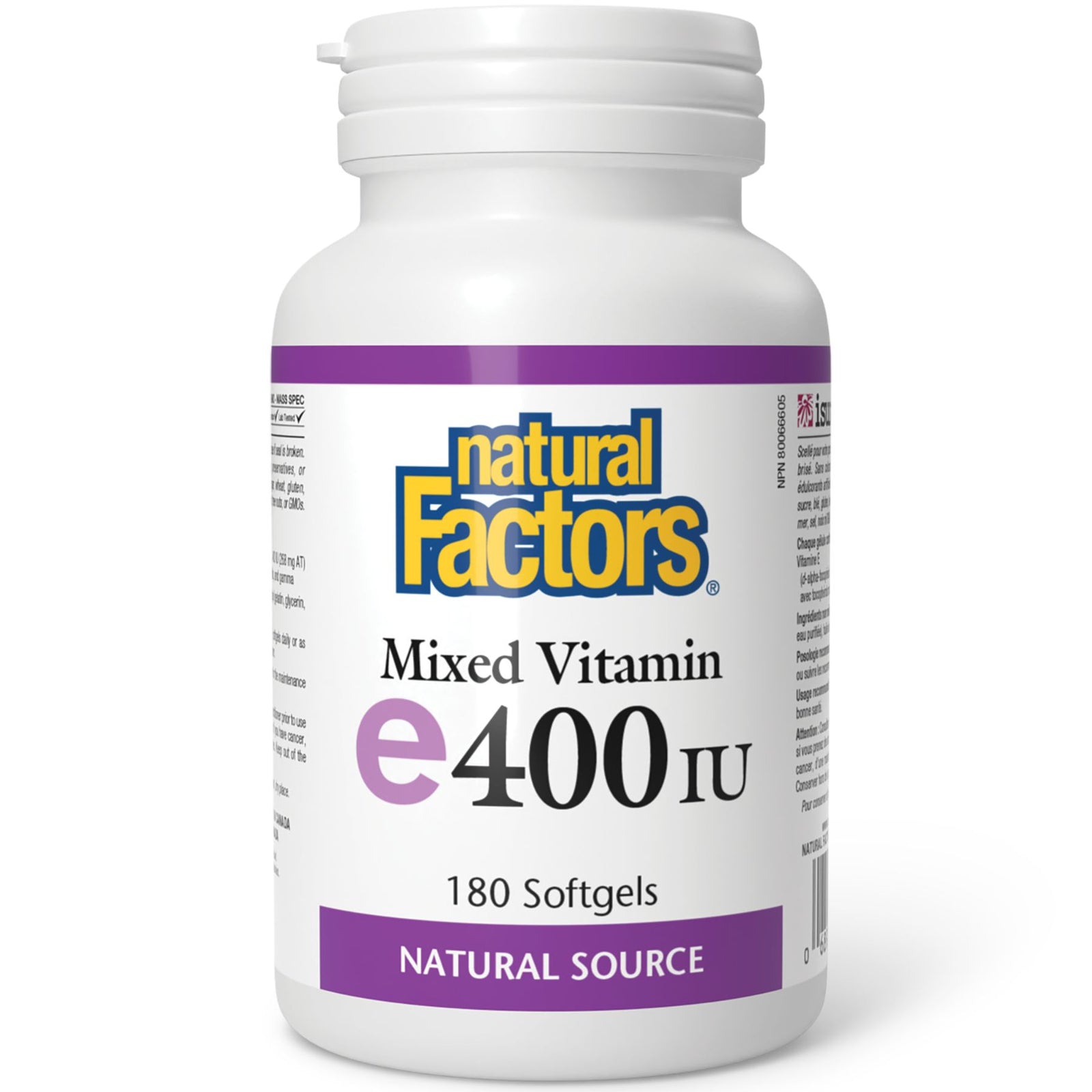 Natural Factors Mixed Vitamin E 400 IU 180s