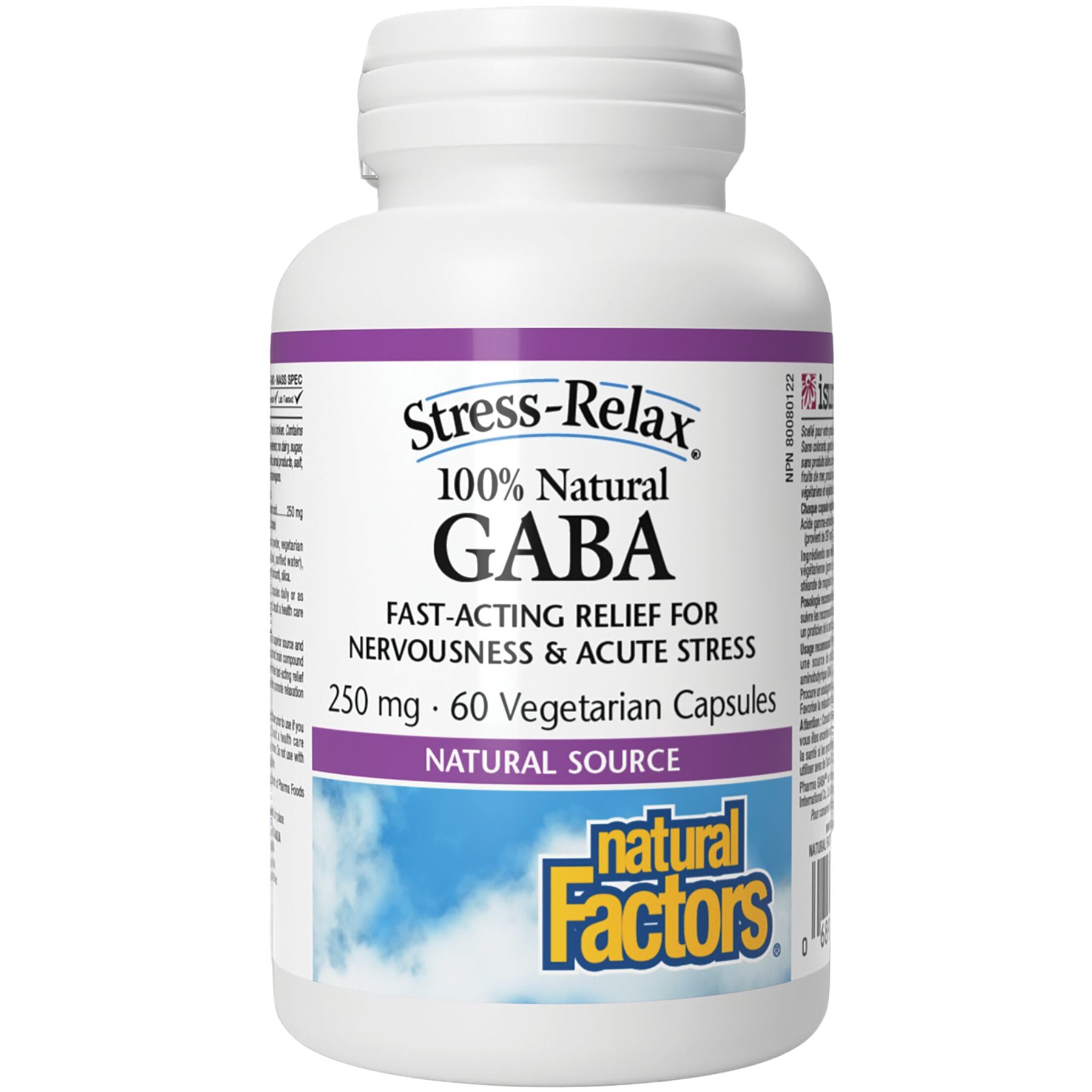 Natural Factors 100% Natural GABA 250 mg Capsules 60s