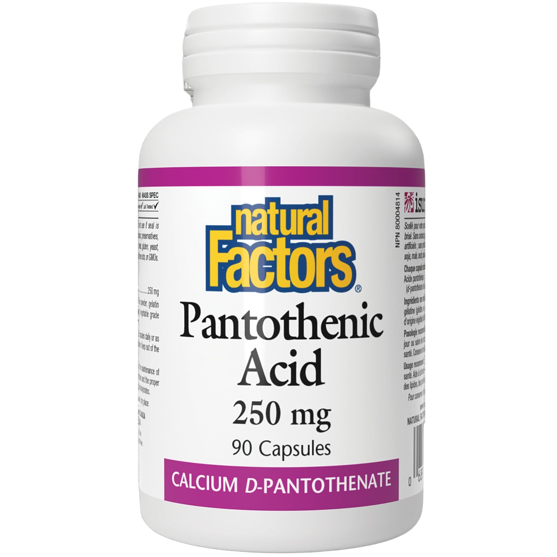 Natural Factors Pantothenic Acid 90s