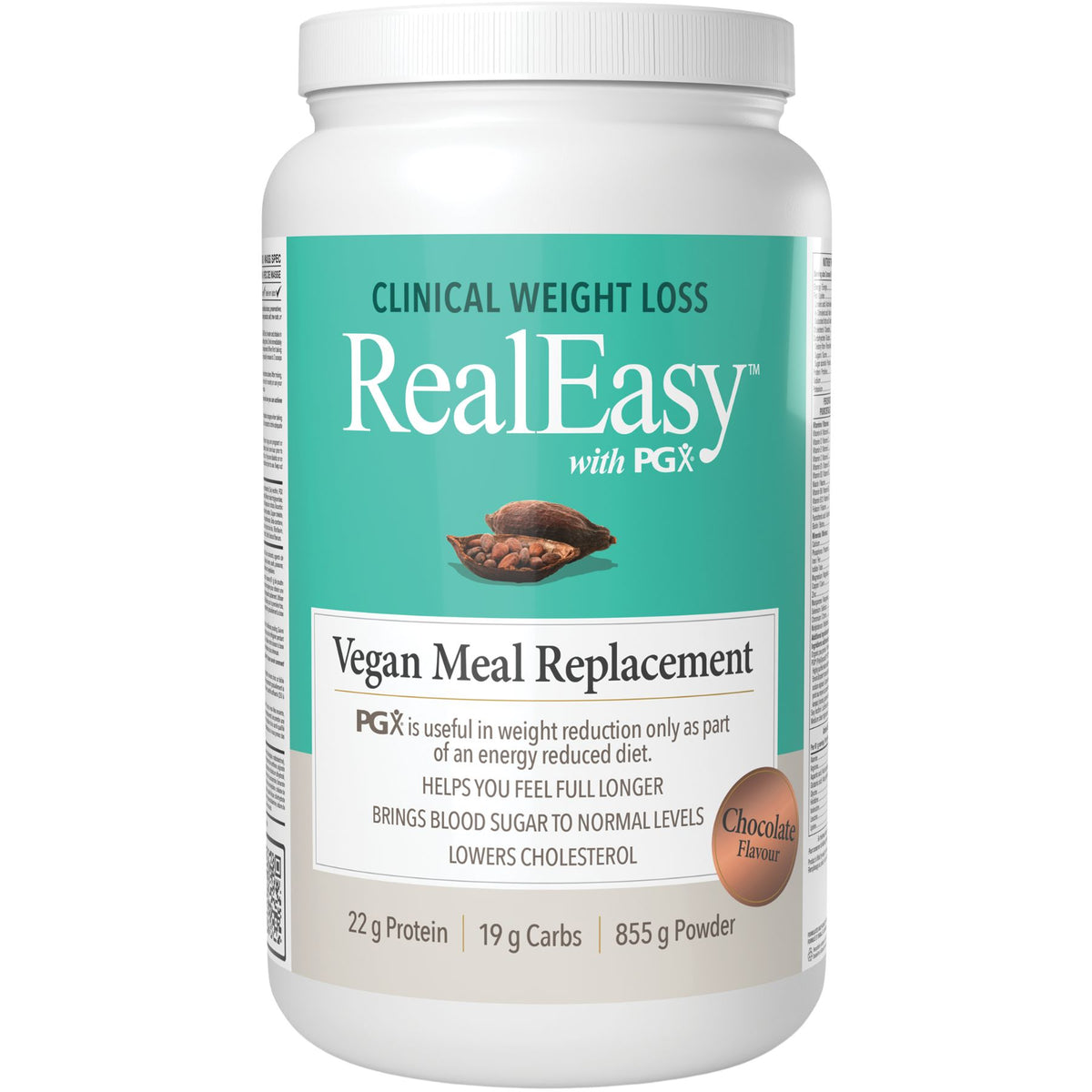 Natural Factors Vegan RealEasy PGX Chocolate 855g